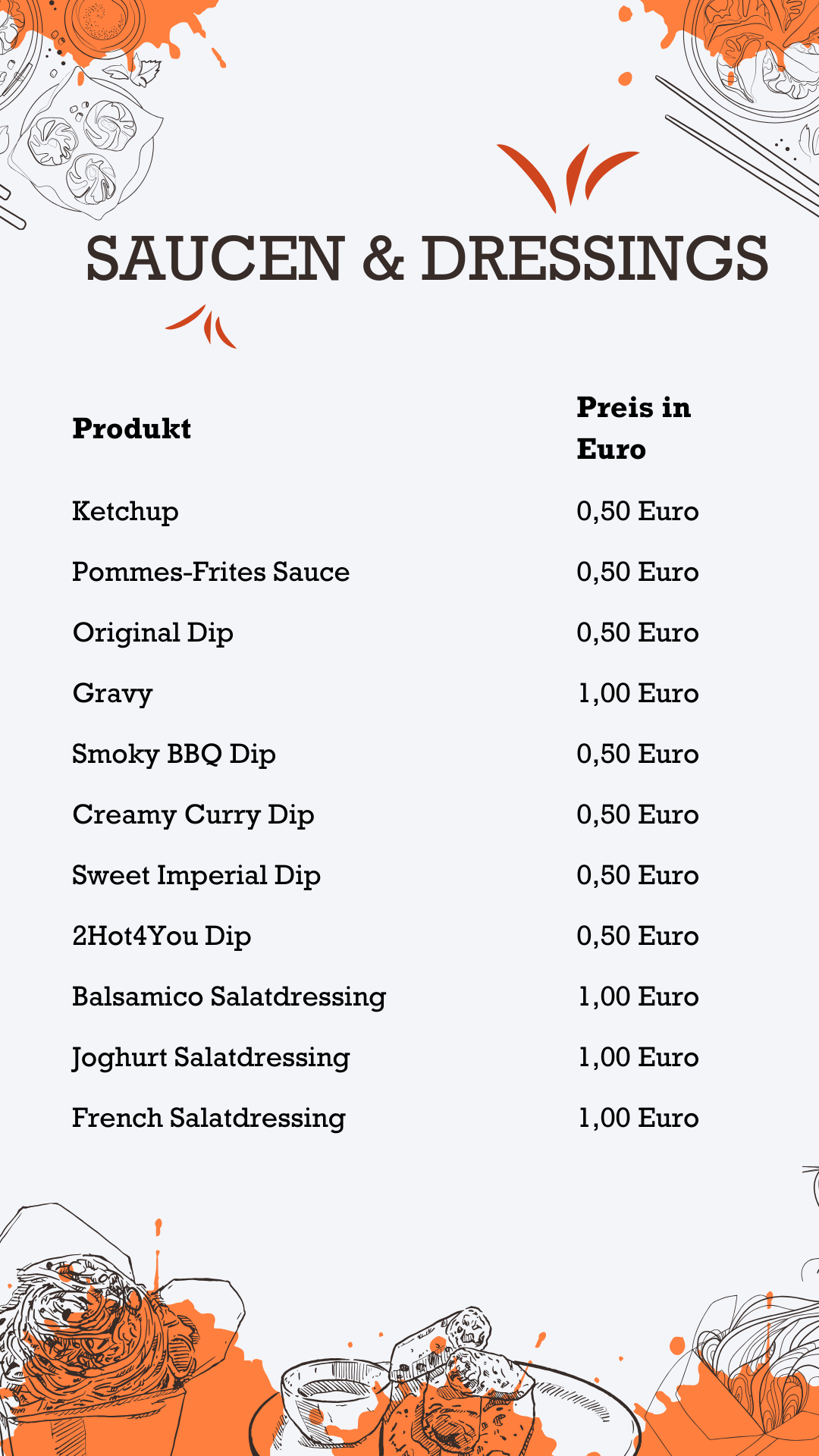 Saucen & Dressings KFC Preise